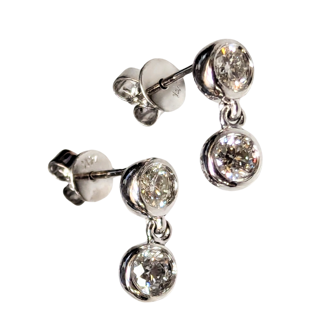 Bezel Set Diamond Stud / Drop Earrings-Earrings-Heera Moti-hurdles-jewelry-boulder-colorado