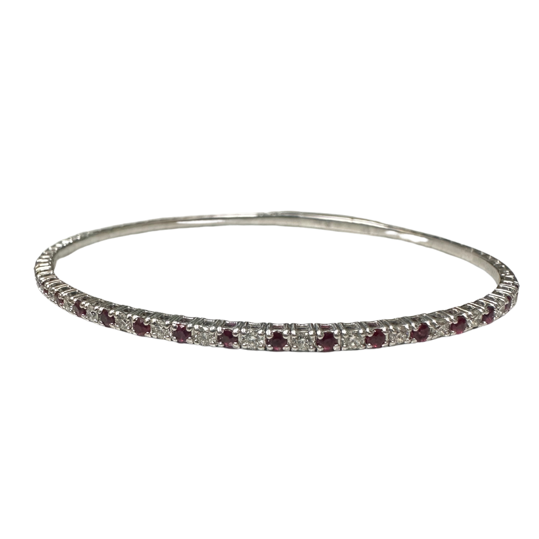 Diamond & Ruby Flexible Bracelet-Bracelet-Heera Moti-hurdles-jewelry-boulder-colorado