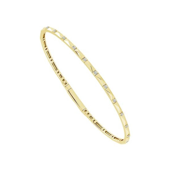 Diamond Station Pyramid Flexible Bangle-Bracelet-Heera Moti-hurdles-jewelry-boulder-colorado
