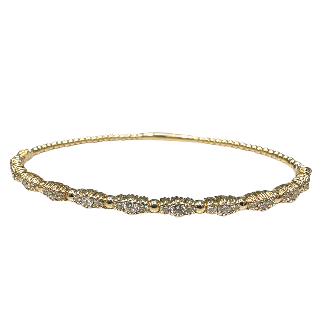 Scalloped Diamond Flexible Bangle-Bracelet-Heera Moti-hurdles-jewelry-boulder-colorado