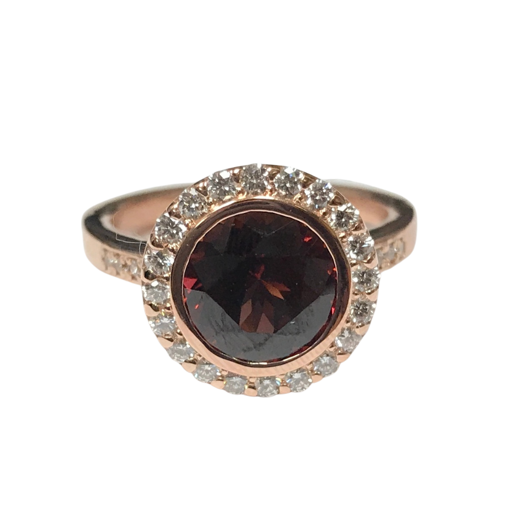 Custom 14k Rose Gold Umba Garnet Ring-Ring-Hurdle's Custom Designs-I don' know or see my size-hurdles-jewelry-boulder-colorado