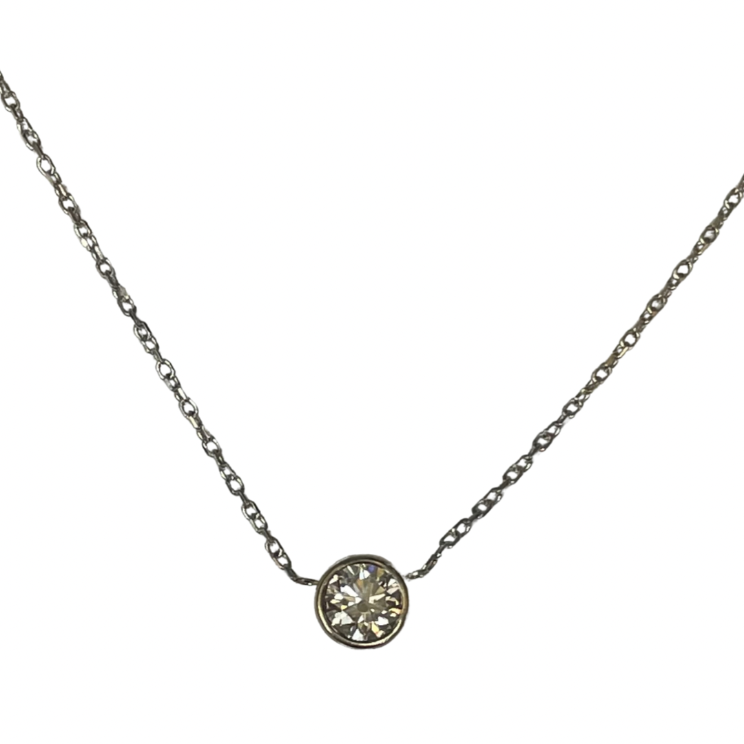 0.46 Carat Bezel Set Necklace-Necklace-Hurdle's Jewelry Collection-hurdles-jewelry-boulder-colorado