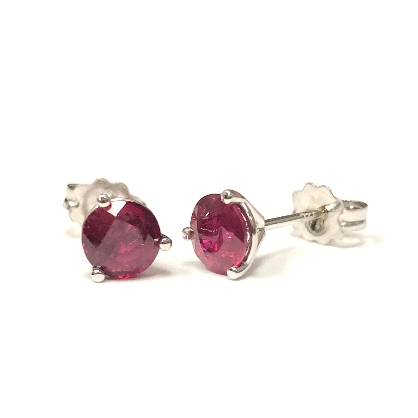 1.38 Carat Ruby Stud Earrings-Earrings-Hurdle's Jewelry Collection-hurdles-jewelry-boulder-colorado