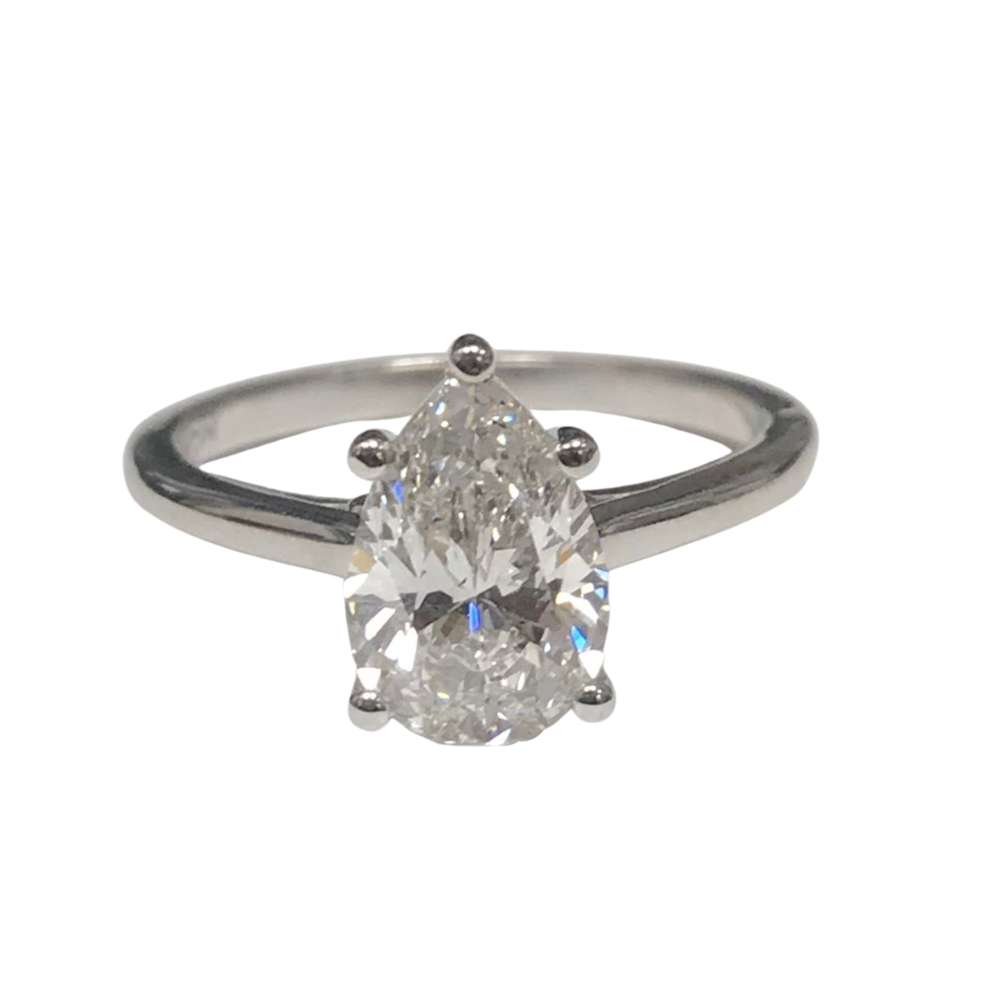 2.01 Carat Pear Shape Diamond Engagement Ring-Engagement Ring-Hurdle's Jewelry Collection-I don' know or see my size-hurdles-jewelry-boulder-colorado