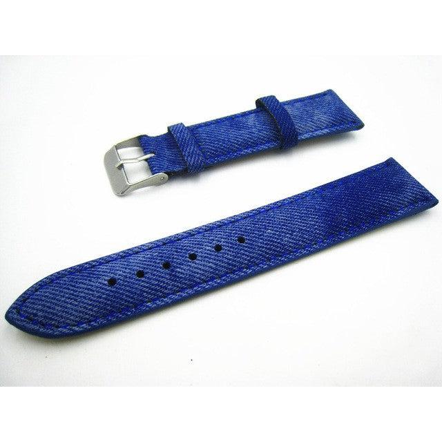 Blue Denim Leather Strap 18mm-Watch Straps-Hurdle's Jewelry Collection-hurdles-jewelry-boulder-colorado
