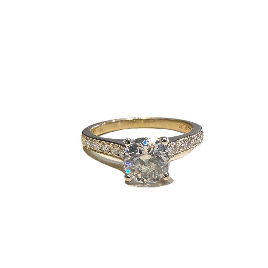 European Cut Diamond Engagement Ring-Engagement Ring-Hurdle's Jewelry Collection-I don' know or see my size-hurdles-jewelry-boulder-colorado