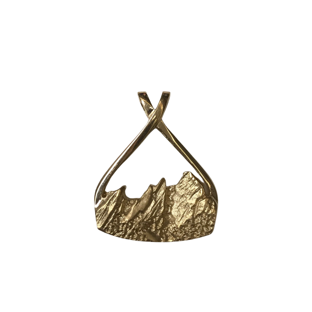 Flatiron Pendant Gold Large-Pendant-Hurdle's Jewelry Collection-hurdles-jewelry-boulder-colorado