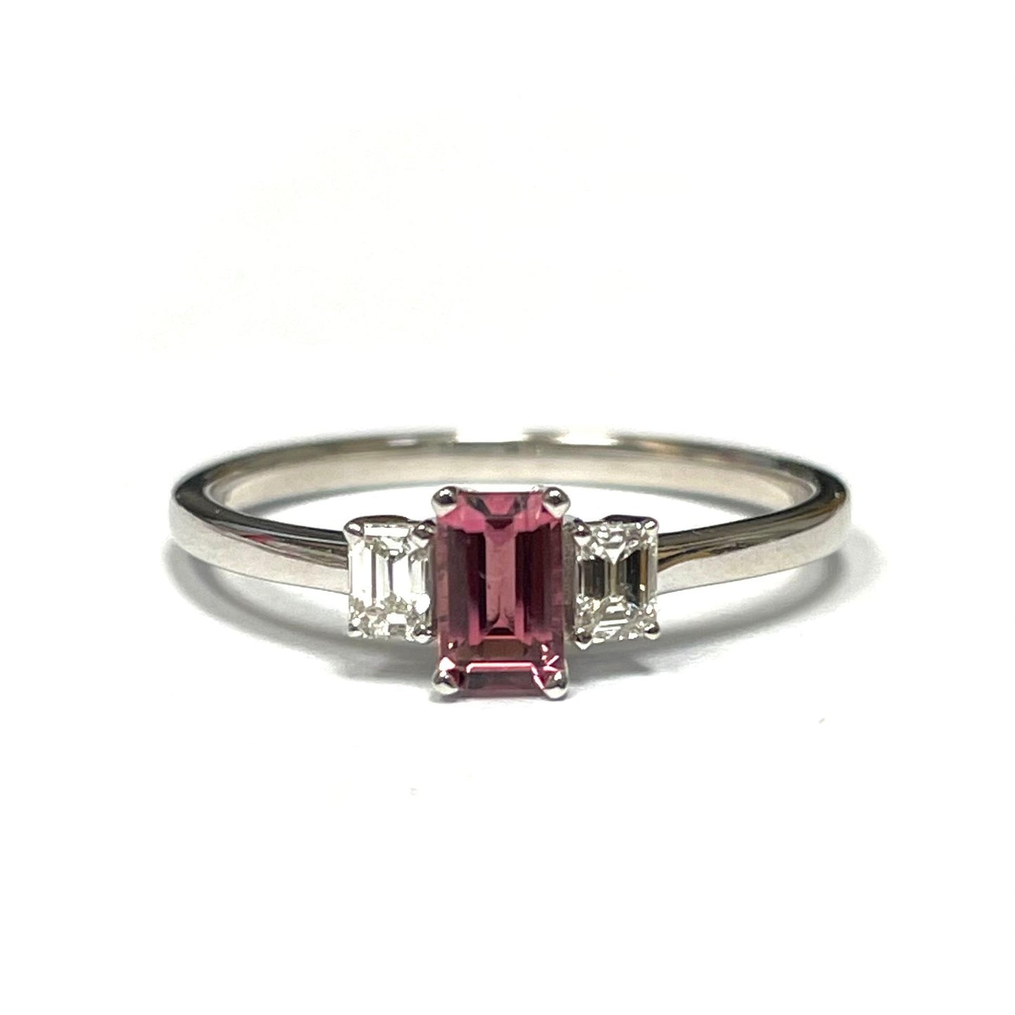 Pink Tourmaline & Diamond Three Stone Ring-Ring-Hurdle's Jewelry Collection-I don' know or see my size-hurdles-jewelry-boulder-colorado