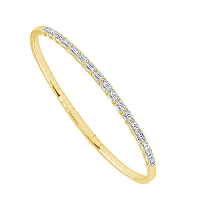 Baguette Diamond Flexible Bracelet-Bracelet-IDD Jewelry-14K White Gold-hurdles-jewelry-boulder-colorado