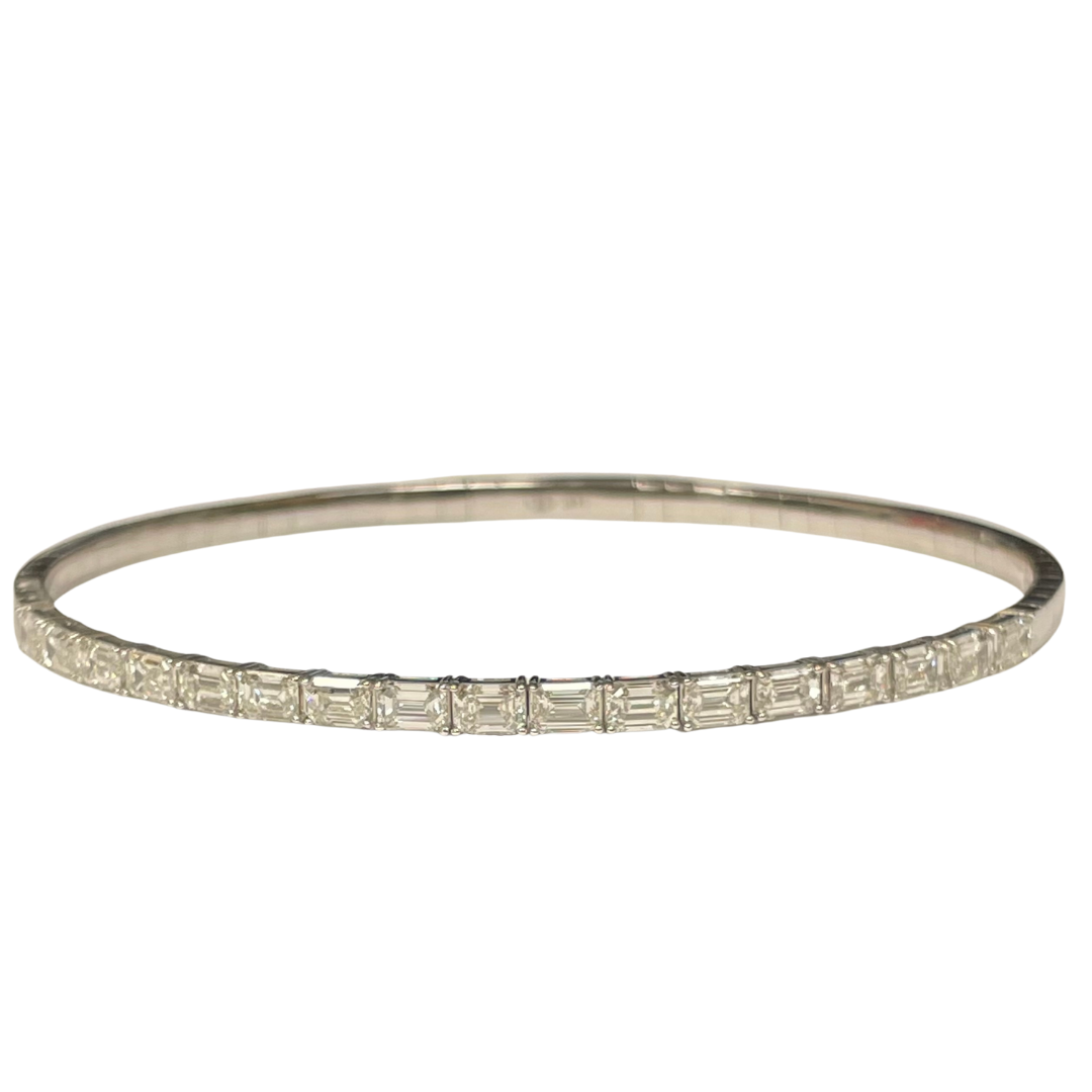 Baguette Diamond Flexible Bracelet-Bracelet-IDD Jewelry-14K White Gold-hurdles-jewelry-boulder-colorado