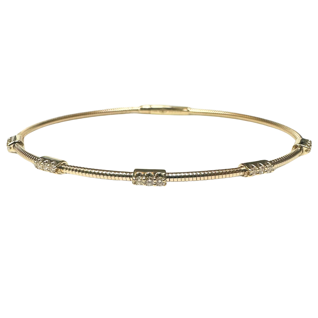 Diamond Segment Flexible Bracelet-Bracelet-IDD Jewelry-14K Yellow Gold-hurdles-jewelry-boulder-colorado