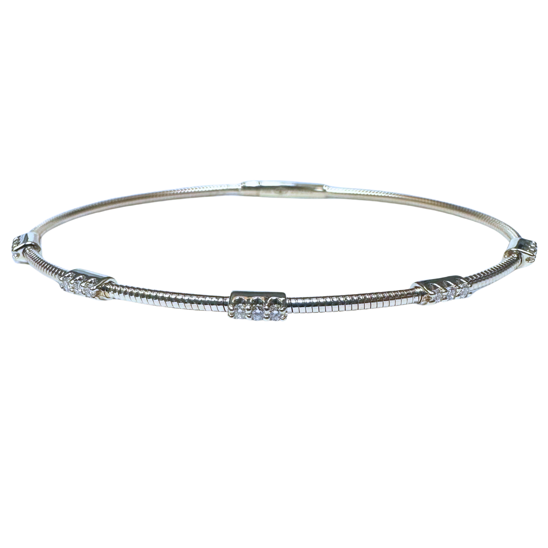 Diamond Segment Flexible Bracelet-Bracelet-IDD Jewelry-14K Yellow Gold-hurdles-jewelry-boulder-colorado