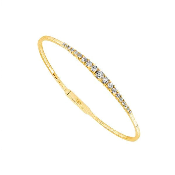 Graduated Diamond Flexible Bracelet-Bracelet-IDD Jewelry-14K Yellow Gold-hurdles-jewelry-boulder-colorado