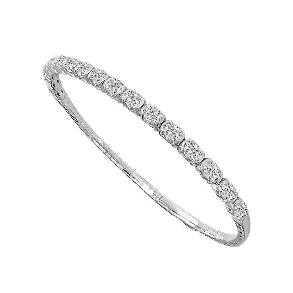 Oval Diamond Flexible Bracelet-Bracelet-IDD Jewelry-14K White Gold-hurdles-jewelry-boulder-colorado