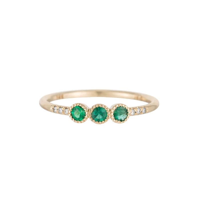 3 Bezel Emerald Equilibrium Ring-Ring-Jennie Kwon-I don' know or see my size-14K White Gold-5-hurdles-jewelry-boulder-colorado