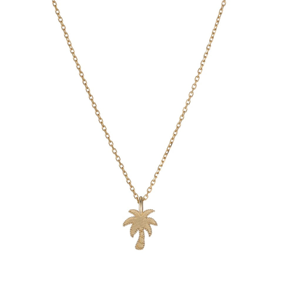 Beaded Palm Tree Necklace-Necklace-Jennie Kwon-14K White Gold-hurdles-jewelry-boulder-colorado