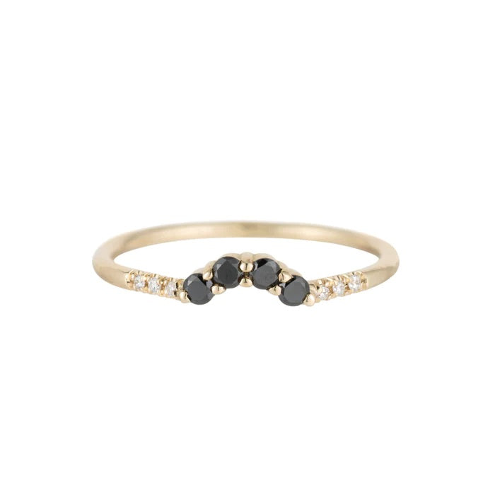 Black Diamond Arch Band-Ring-Jennie Kwon-I don' know or see my size-14K White Gold-5-hurdles-jewelry-boulder-colorado