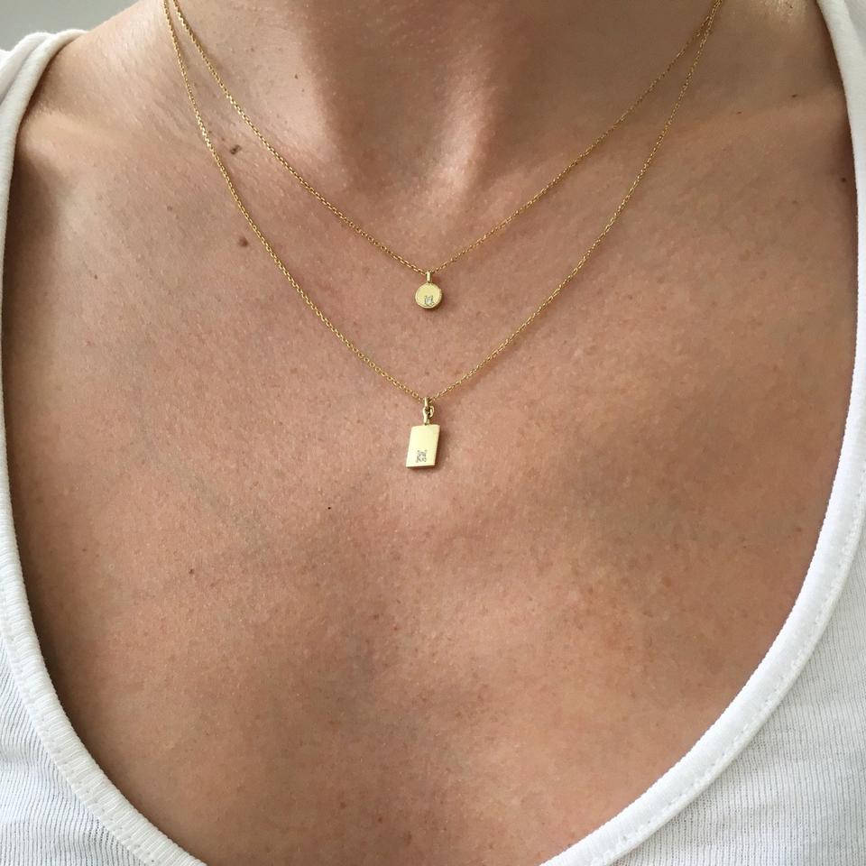 Circle Diamond Mirror Pendant-Necklace-Jennie Kwon-14K Yellow Gold-hurdles-jewelry-boulder-colorado