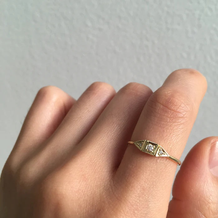 Diamond Mini Deco Point Ring-Ring-Jennie Kwon-I don' know or see my size-hurdles-jewelry-boulder-colorado
