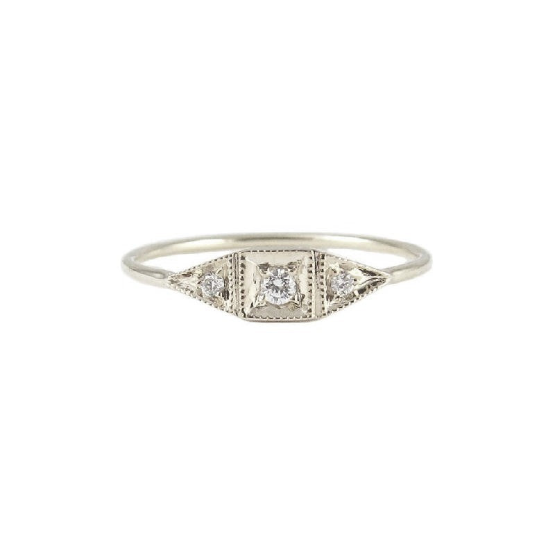 Diamond Mini Deco Point Ring-Ring-Jennie Kwon-I don' know or see my size-hurdles-jewelry-boulder-colorado