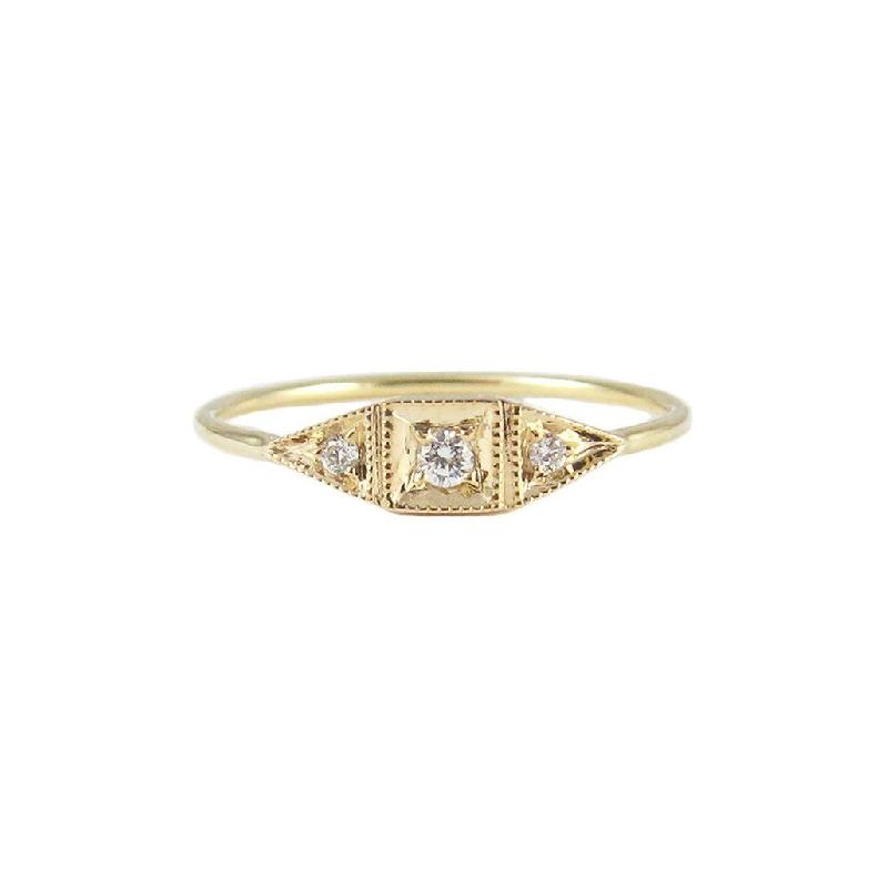 Diamond Mini Deco Point Ring-Ring-Jennie Kwon-I don' know or see my size-hurdles-jewelry-boulder-colorado