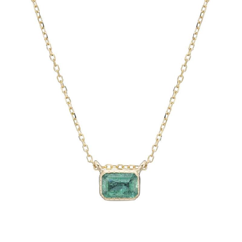 Emerald Lexie Necklace-Necklace-Jennie Kwon-14K Yellow Gold-hurdles-jewelry-boulder-colorado