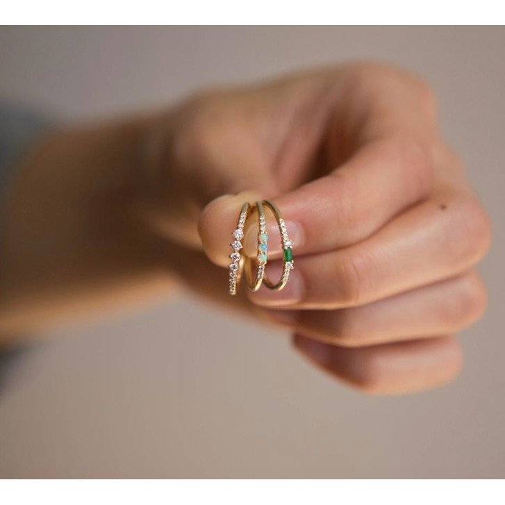 Emerald Petite Equilibrium Ring-Ring-Jennie Kwon-I don' know or see my size-hurdles-jewelry-boulder-colorado