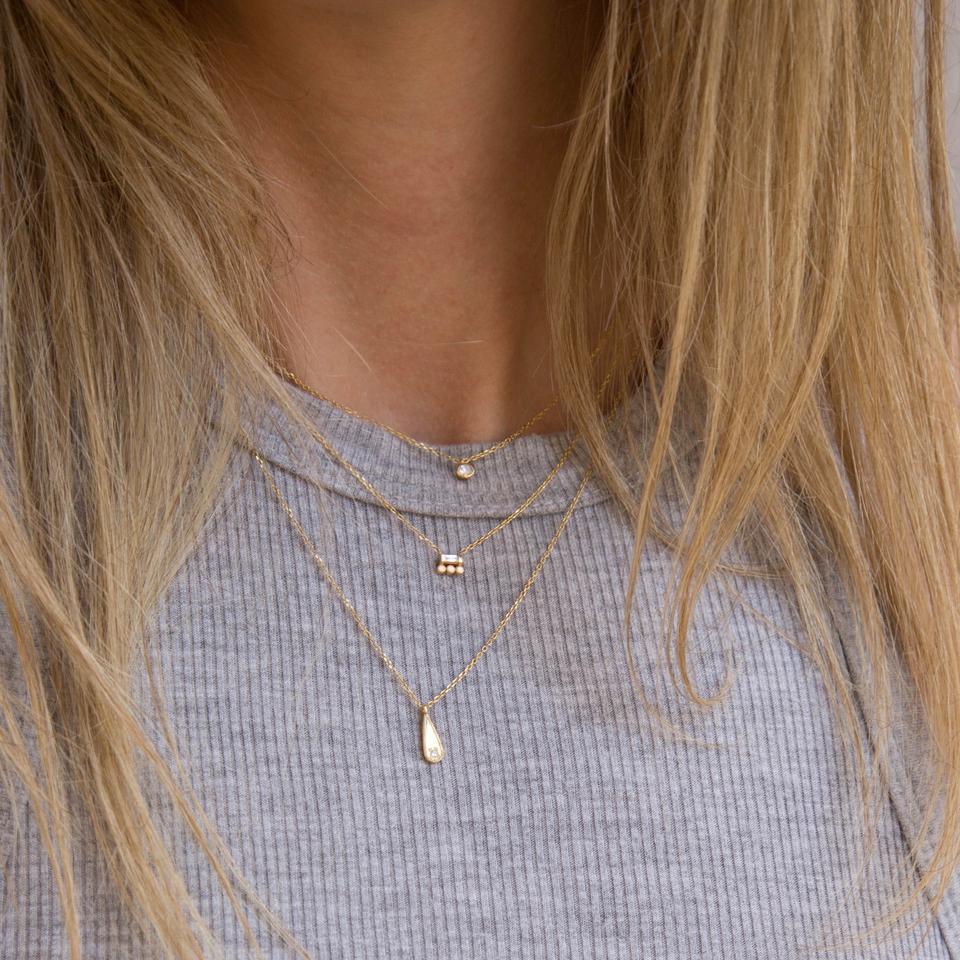 Long Teardrop Diamond Mirror Pendant-Necklace-Jennie Kwon-14K White Gold-hurdles-jewelry-boulder-colorado