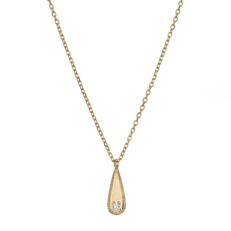 Long Teardrop Diamond Mirror Pendant-Necklace-Jennie Kwon-14K White Gold-hurdles-jewelry-boulder-colorado