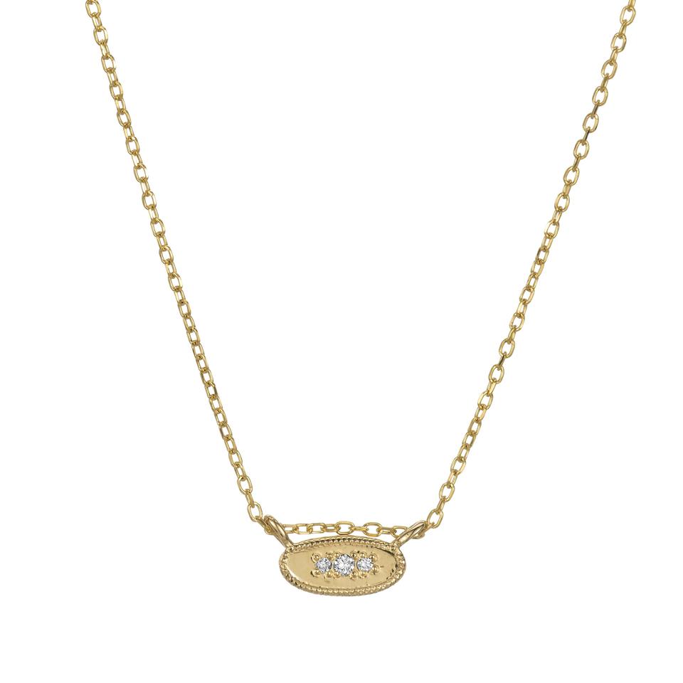 Oval Diamond Mirror Necklace-Necklace-Jennie Kwon-14K Yellow Gold-hurdles-jewelry-boulder-colorado