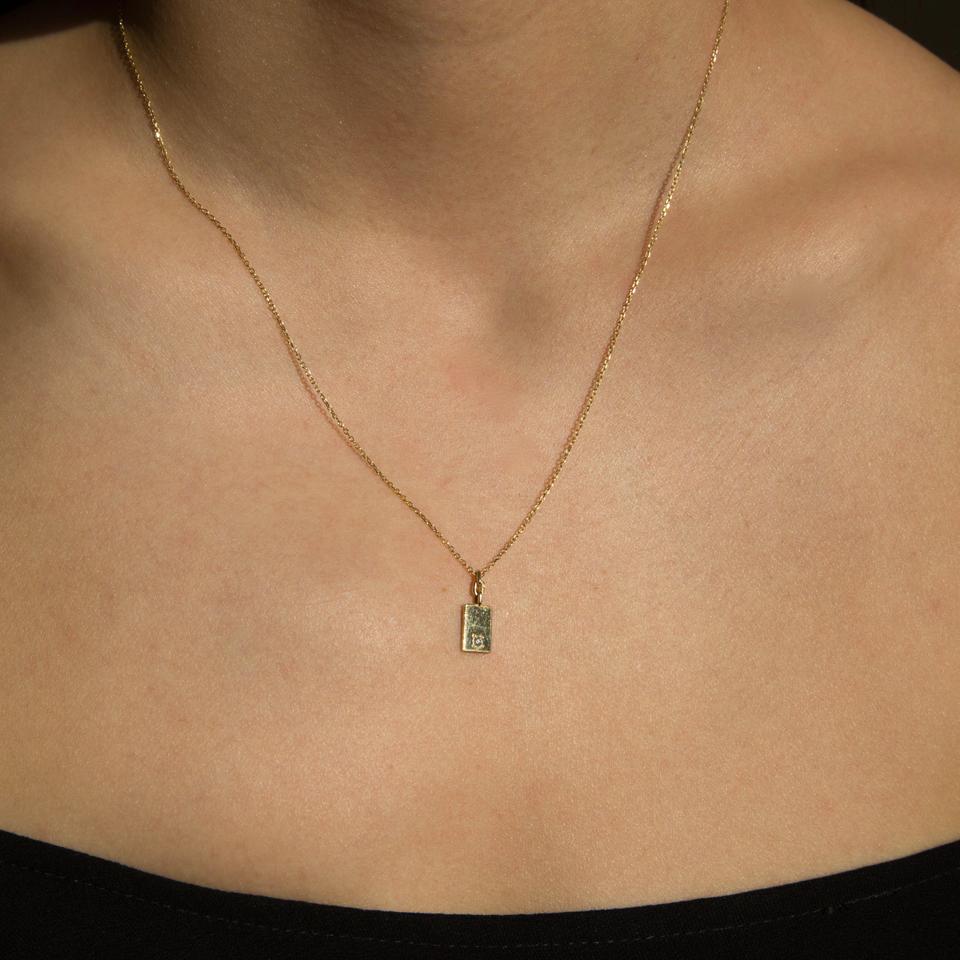 Rectangle Diamond Mirror Pendant-Necklace-Jennie Kwon-14K White Gold-hurdles-jewelry-boulder-colorado