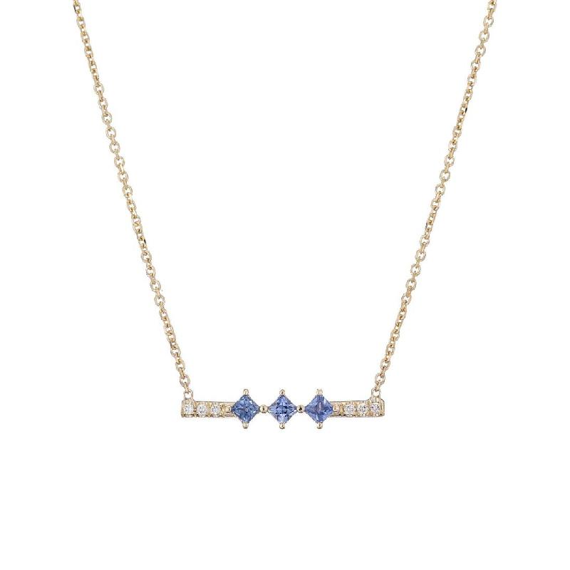 Sapphire Harmony Necklace-Necklace-Jennie Kwon-14K Yellow Gold-hurdles-jewelry-boulder-colorado