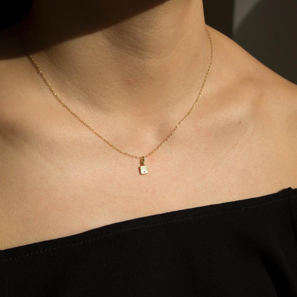 Square Diamond Mirror Pendant-Necklace-Jennie Kwon-14K White Gold-hurdles-jewelry-boulder-colorado