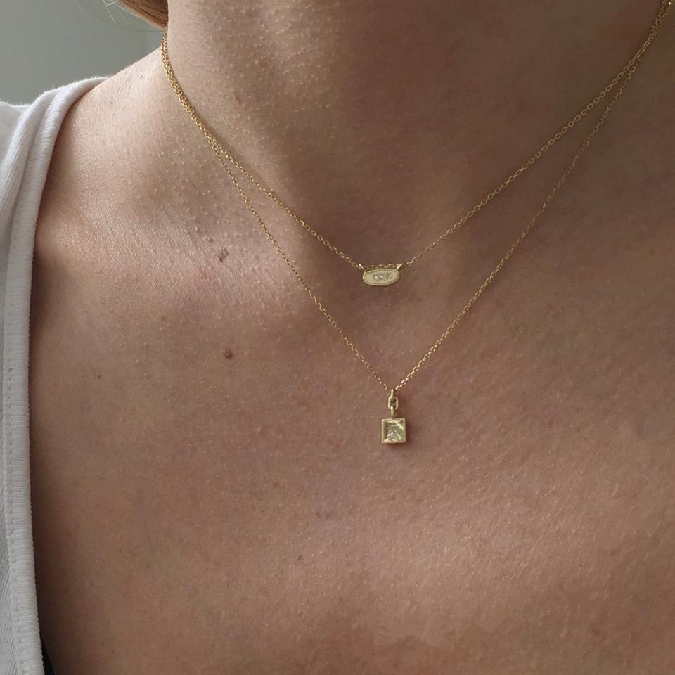 Square Diamond Mirror Pendant-Necklace-Jennie Kwon-14K White Gold-hurdles-jewelry-boulder-colorado
