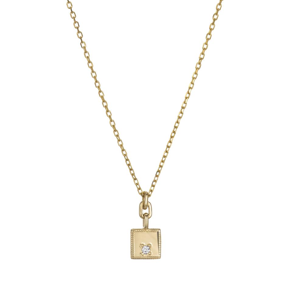 Square Diamond Mirror Pendant-Necklace-Jennie Kwon-14K White Gold-hurdles-jewelry-boulder-colorado
