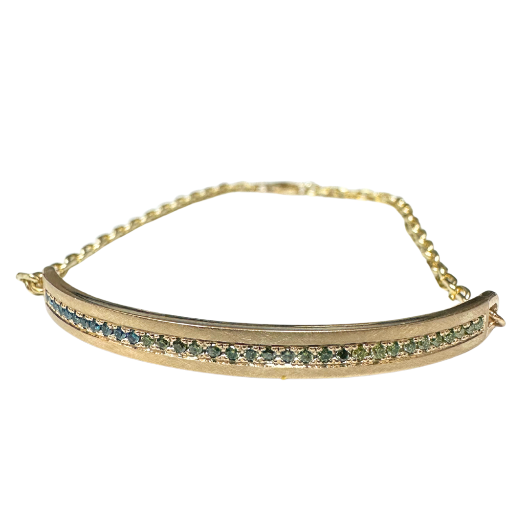 DAZE Green & Blue Diamond Bracelet-Bracelet-Julez Bryant-hurdles-jewelry-boulder-colorado