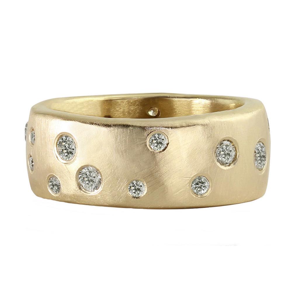 Rend 14k Gold Scattered Diamond Ring-Ring-Julez Bryant-I don' know or see my size-hurdles-jewelry-boulder-colorado