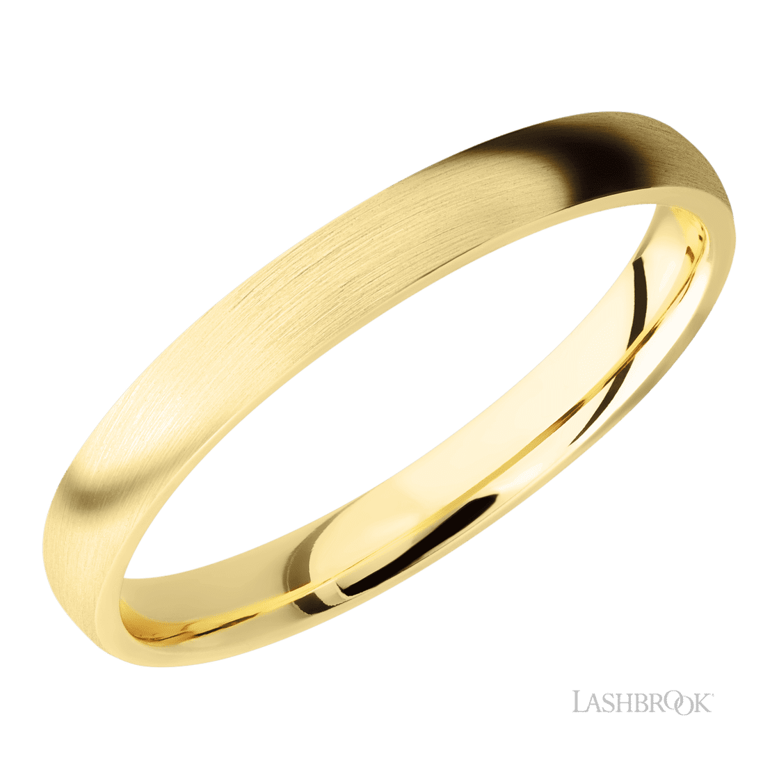 3 mm wide Domed 14K Yellow Gold band.-Wedding Band-Lashbrook Designs-I don' know or see my size-hurdles-jewelry-boulder-colorado