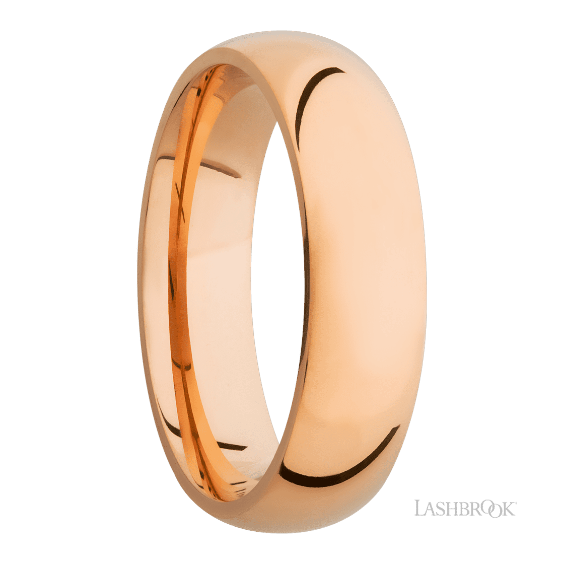 6 mm wide Domed 14K Rose Gold band.-Wedding Band-Lashbrook Designs-I don' know or see my size-hurdles-jewelry-boulder-colorado