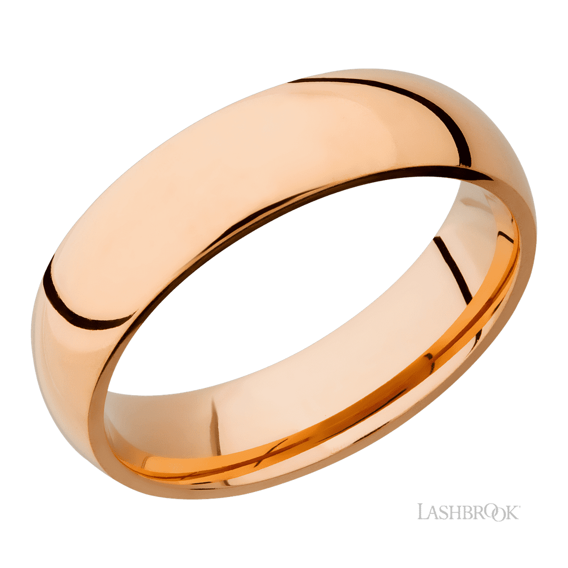 6 mm wide Domed 14K Rose Gold band.-Wedding Band-Lashbrook Designs-I don' know or see my size-hurdles-jewelry-boulder-colorado