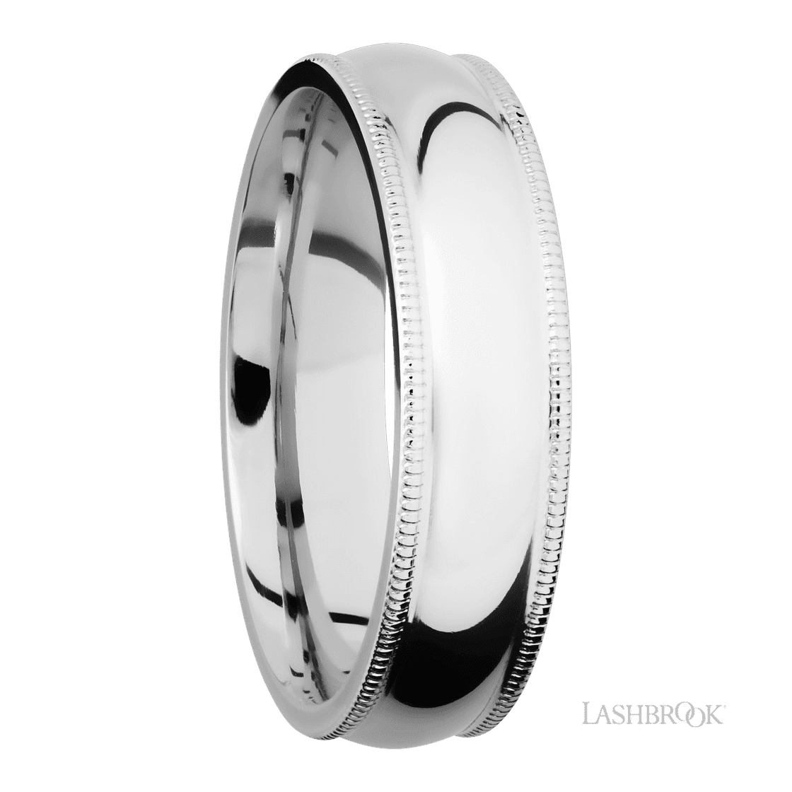 6 mm wide Domed Milgrain Edges 14K White Gold band.-Wedding Band-Lashbrook Designs-I don' know or see my size-hurdles-jewelry-boulder-colorado