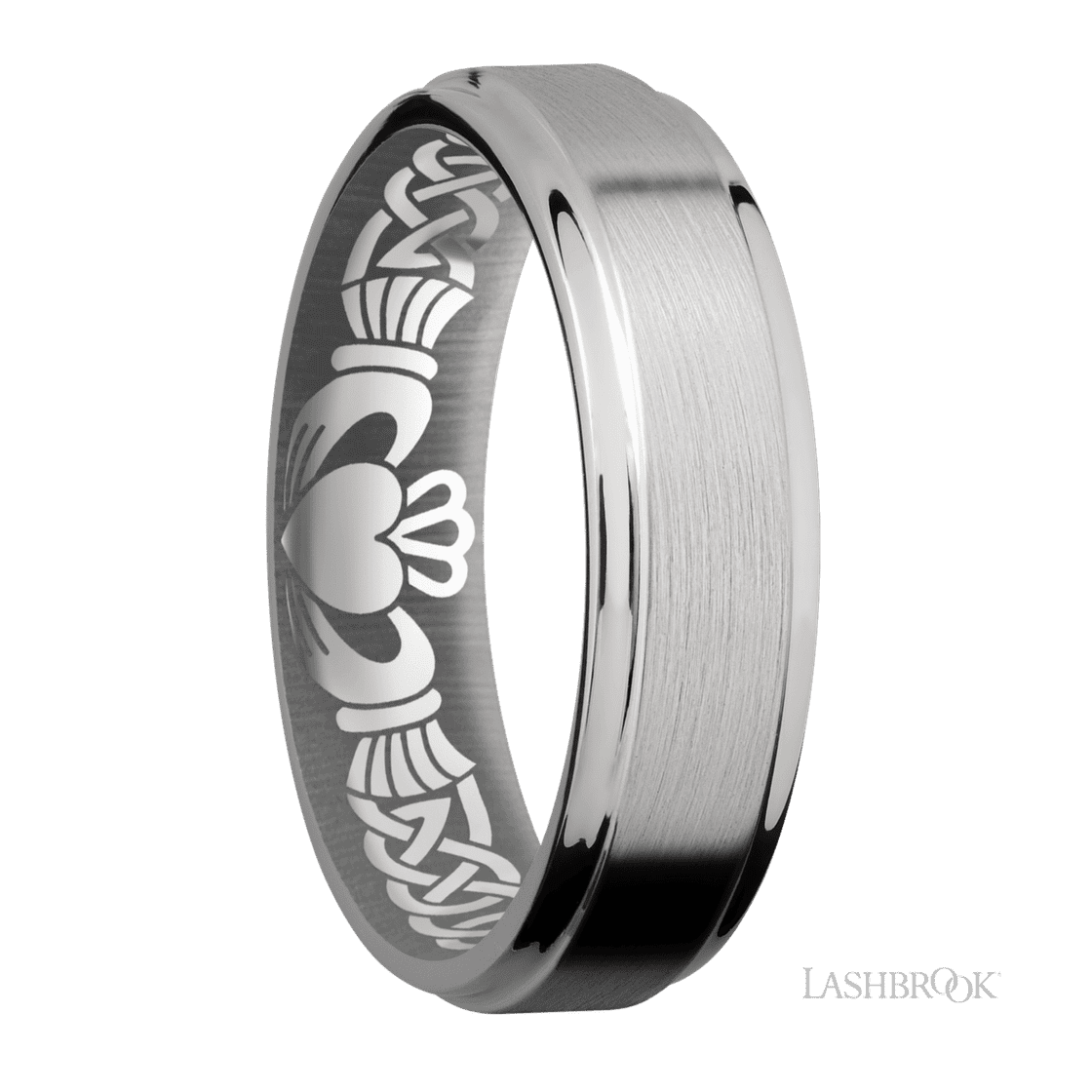 6 mm wide Flat Grooved Edges Titanium band.-Wedding Band-Lashbrook Designs-I don' know or see my size-hurdles-jewelry-boulder-colorado