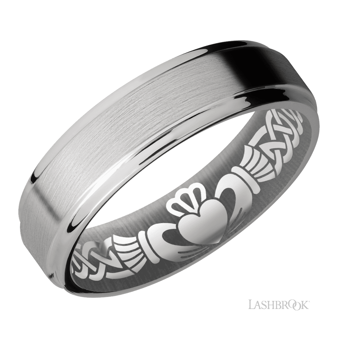 6 mm wide Flat Grooved Edges Titanium band.-Wedding Band-Lashbrook Designs-I don' know or see my size-hurdles-jewelry-boulder-colorado