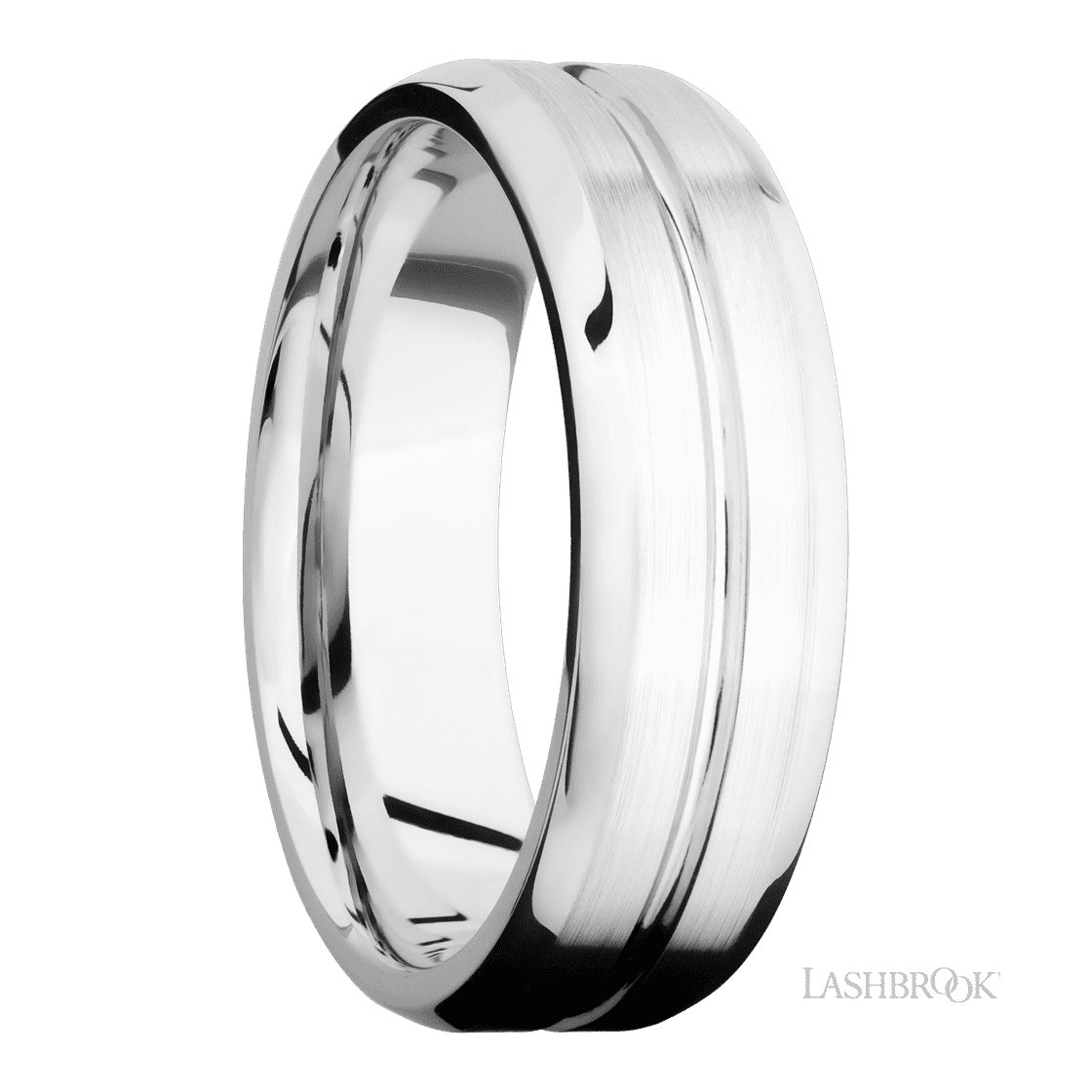 7 mm wide Beveled with Center Accent Groove 14K White Gold band.-Wedding Band-Lashbrook Designs-I don' know or see my size-hurdles-jewelry-boulder-colorado
