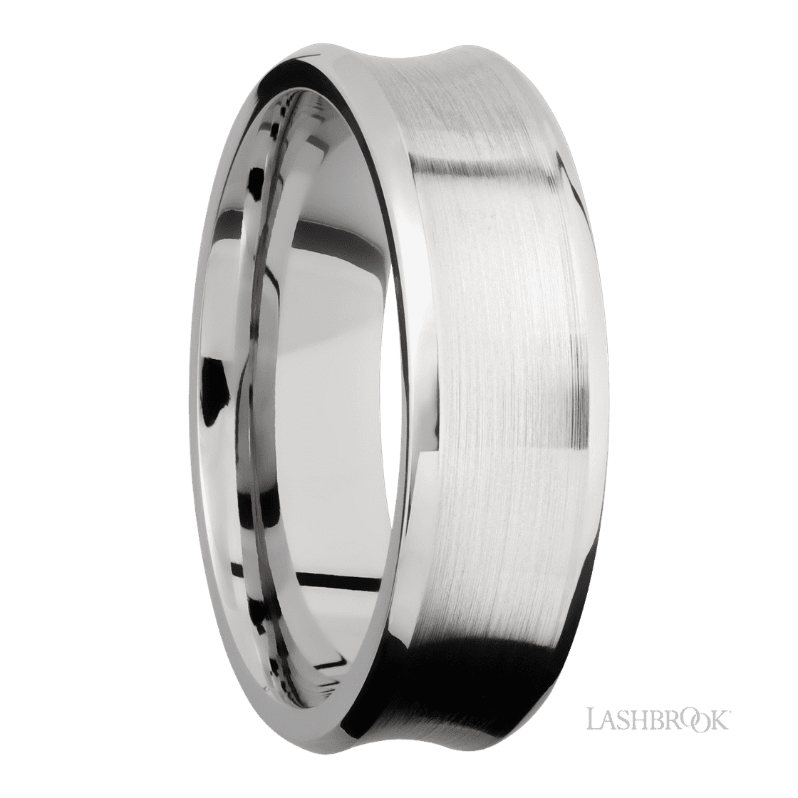 7 mm wide Concave Bevel 14K White Gold band.-Wedding Band-Lashbrook Designs-I don' know or see my size-hurdles-jewelry-boulder-colorado