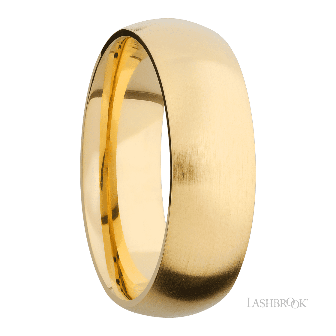 7 mm wide Domed 14K Yellow Gold band.-Wedding Band-Lashbrook Designs-I don' know or see my size-hurdles-jewelry-boulder-colorado