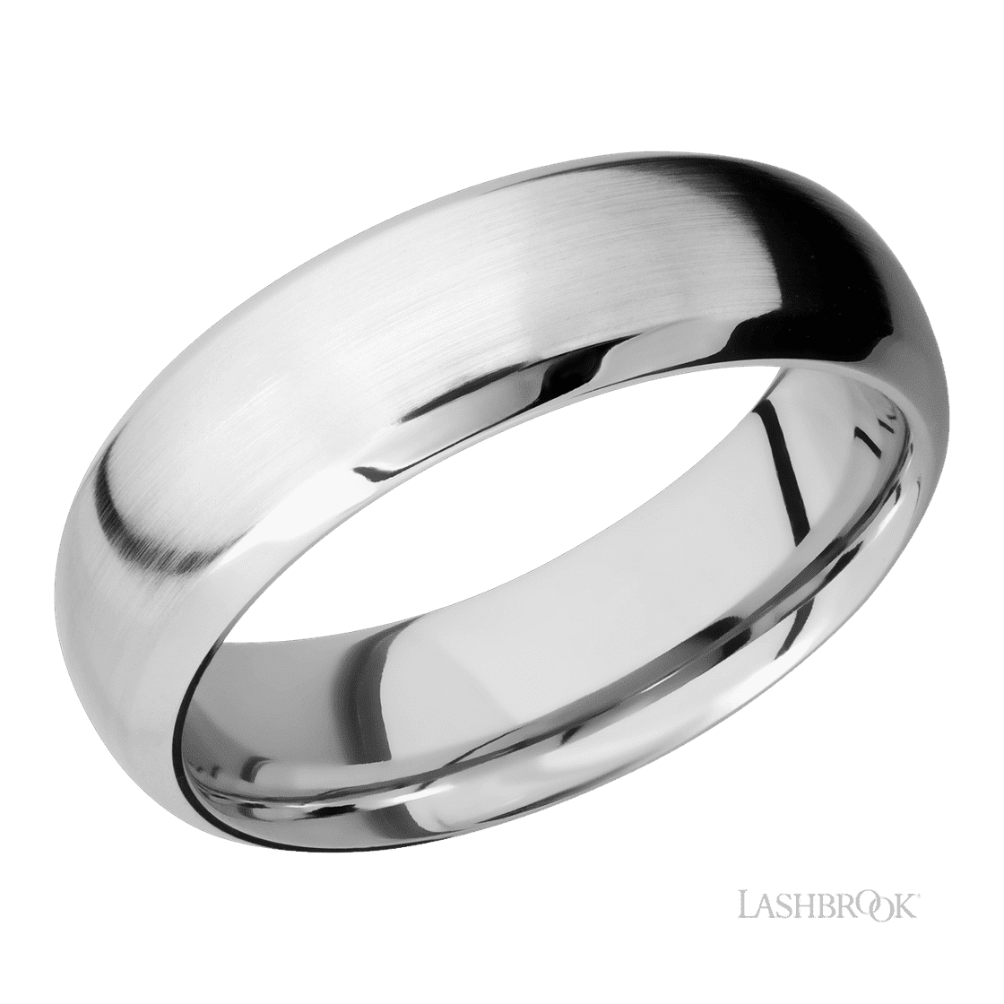 7 mm wide Domed Bevel 14K White Gold band.-Wedding Band-Lashbrook Designs-I don' know or see my size-hurdles-jewelry-boulder-colorado