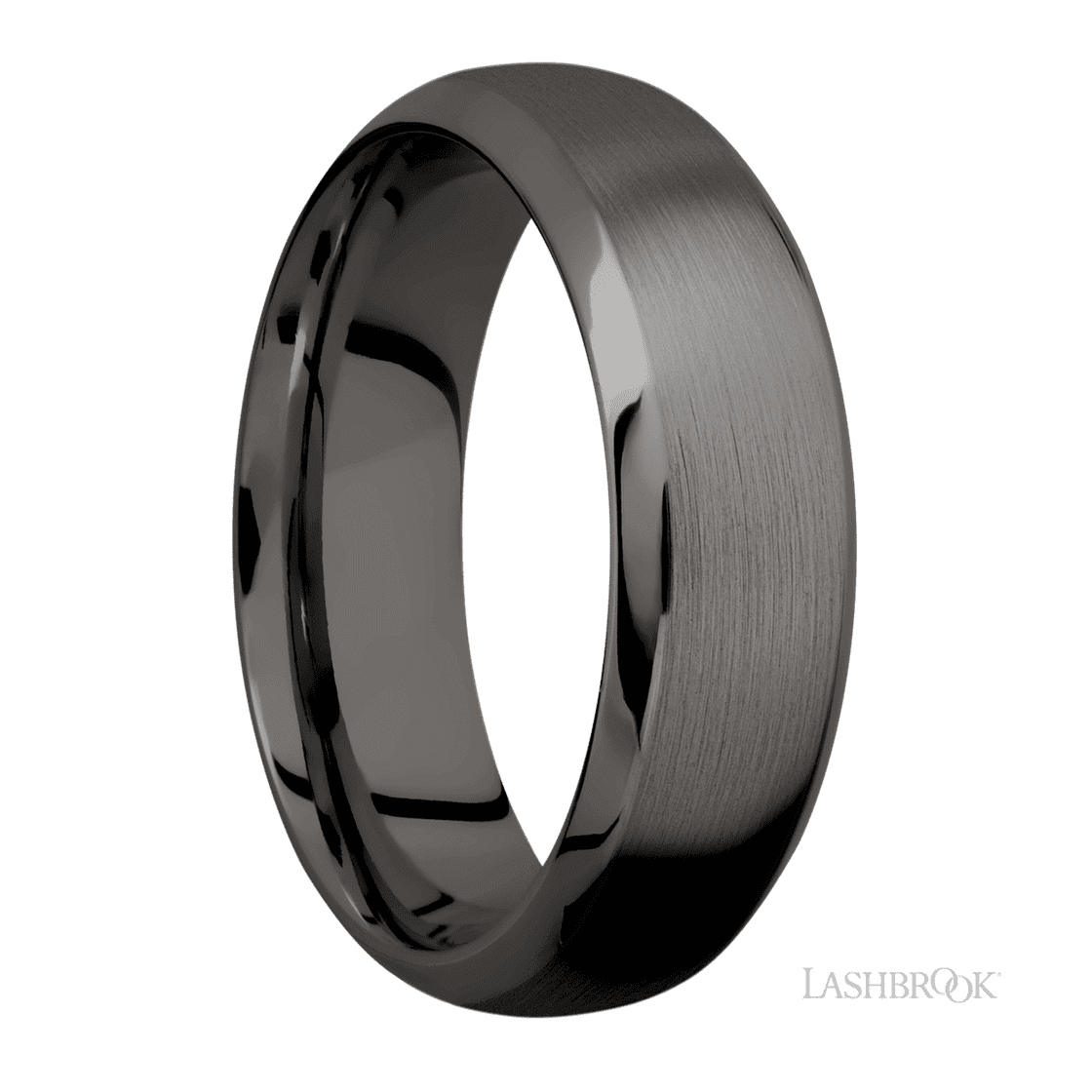 7 mm wide Domed Bevel Tantalum Noir band.-Wedding Band-Lashbrook Designs-I don' know or see my size-hurdles-jewelry-boulder-colorado