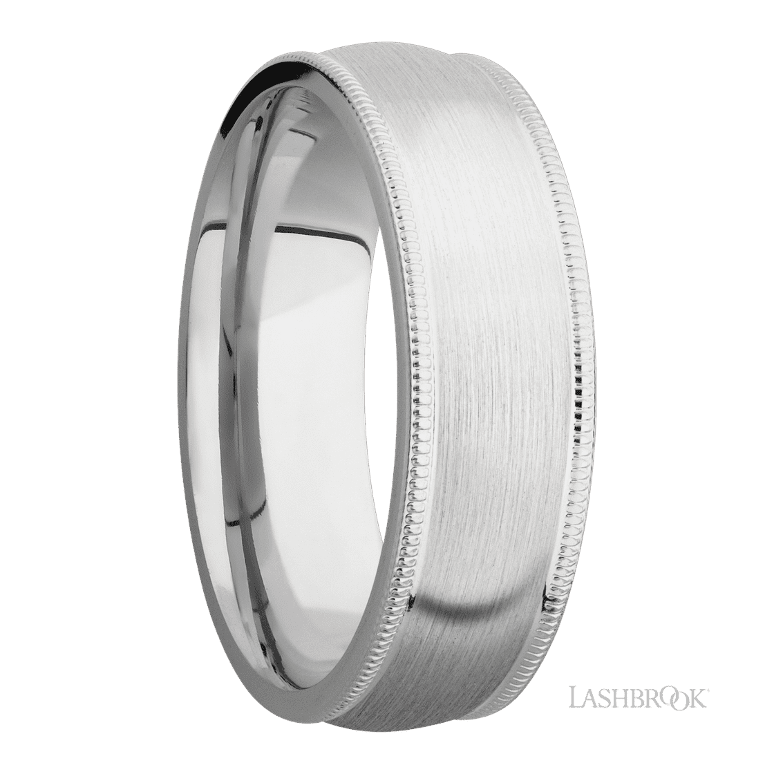 7 mm wide Domed Milgrain Edges Cobalt Chrome band.-Wedding Band-Lashbrook Designs-I don' know or see my size-hurdles-jewelry-boulder-colorado