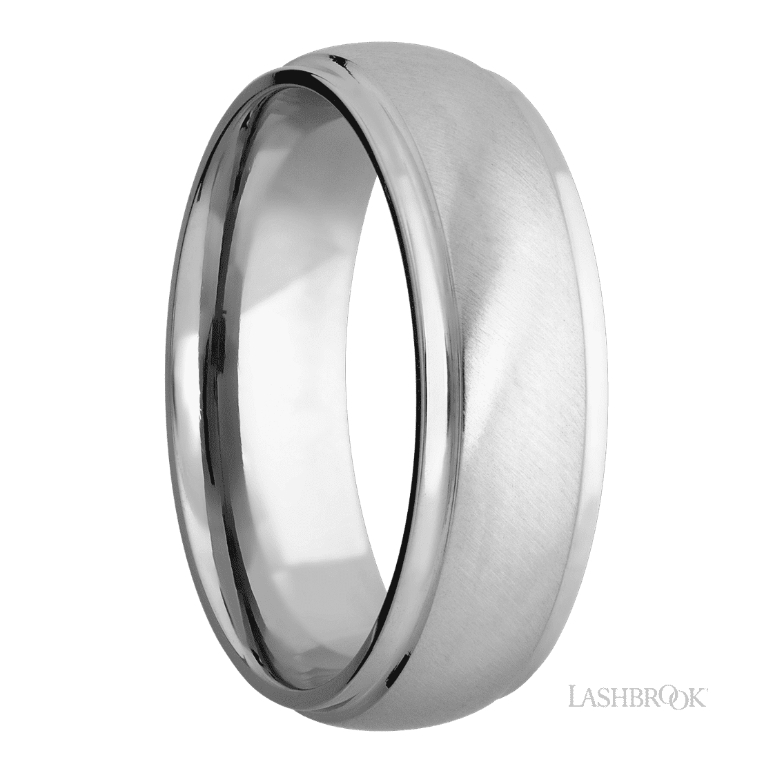 7 mm wide Domed Stepped Down Edges 14K White Gold band.-Wedding Band-Lashbrook Designs-I don' know or see my size-hurdles-jewelry-boulder-colorado